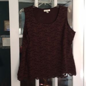 Brown Lace Tank 2x